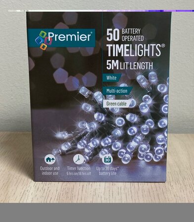 50 Battery Operated Timelights White