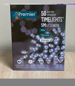50 Battery Operated Timelights White