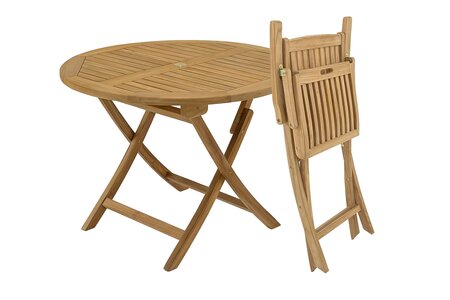 Malton Teak Folding 4 Seat Set - image 3