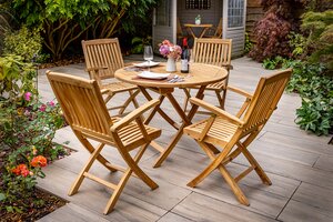 Malton Teak Folding 4 Seat Set - image 1